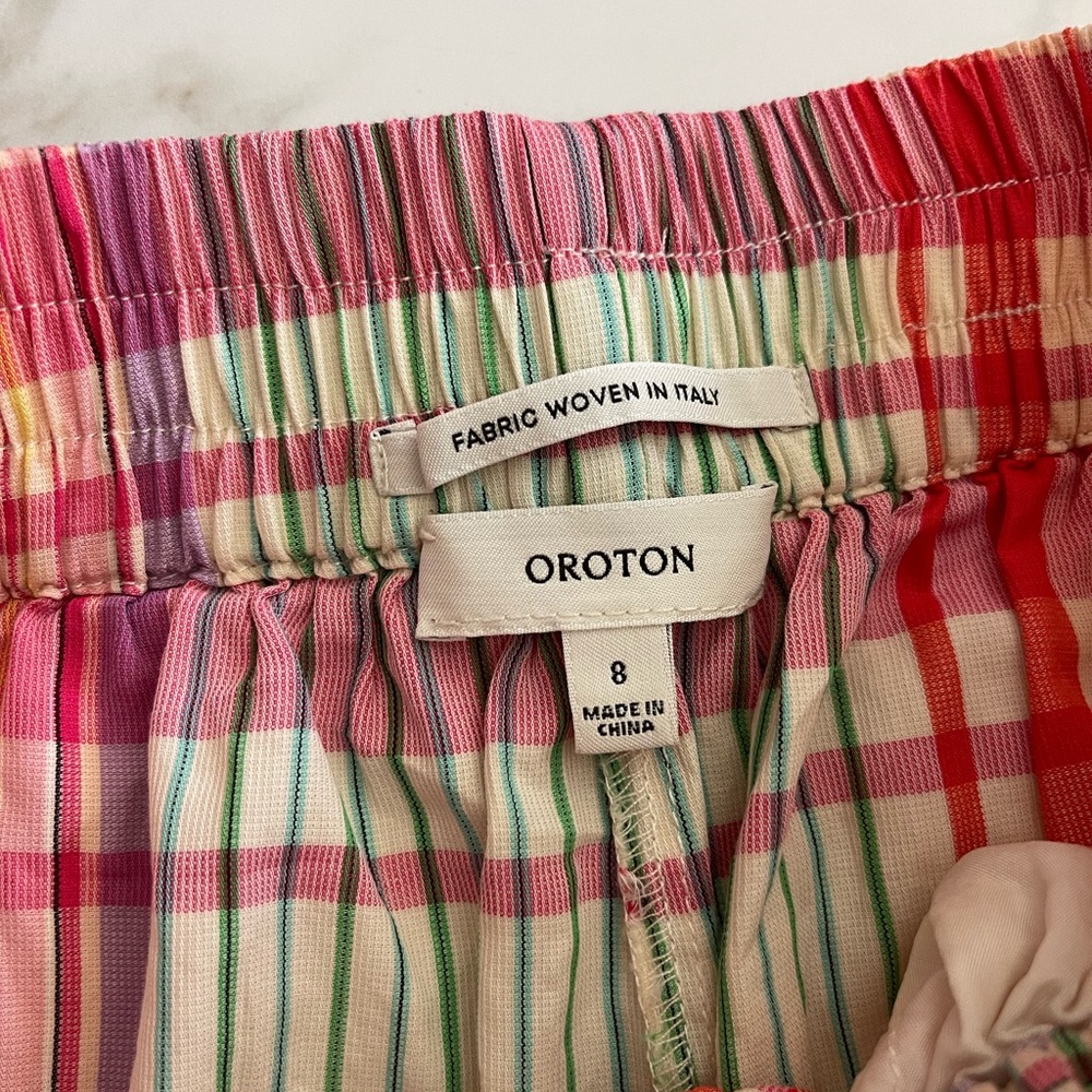 Oroton Checked Plaid Multicolor 100% Cotton Women's Boxer Shorts XS - Picture 5 of 10